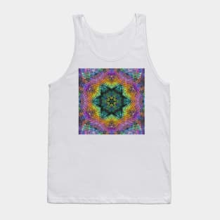 Weave Mandala Green Orange and Pink` Tank Top